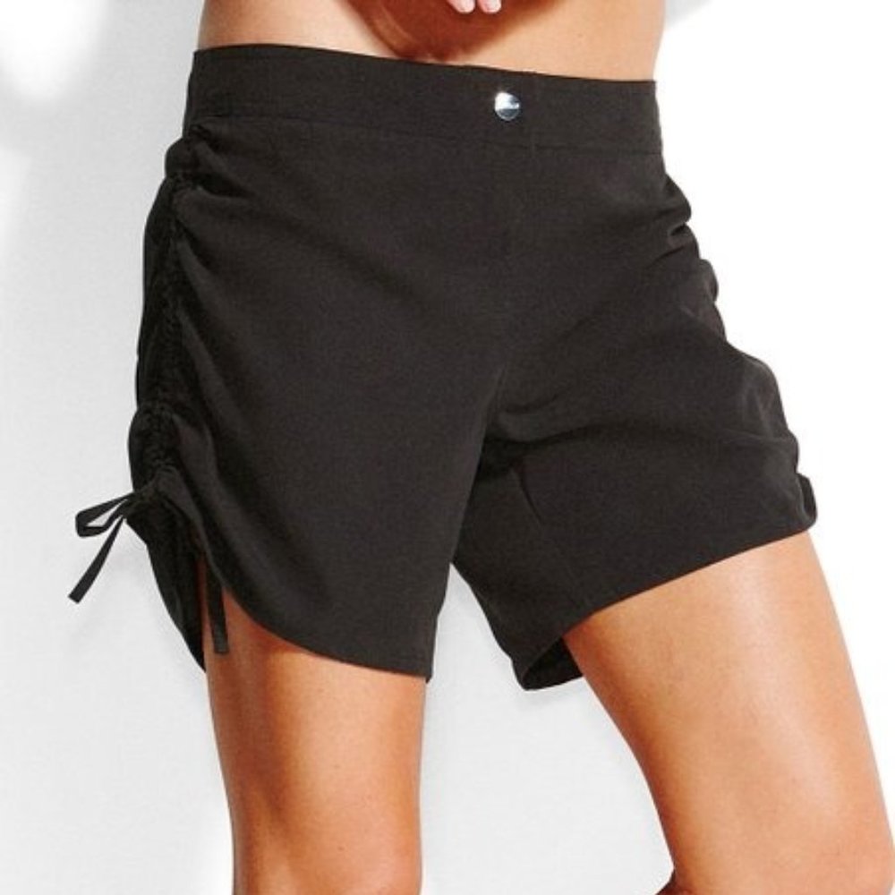 NWT Seafolly Drawstring Boardshort in Black